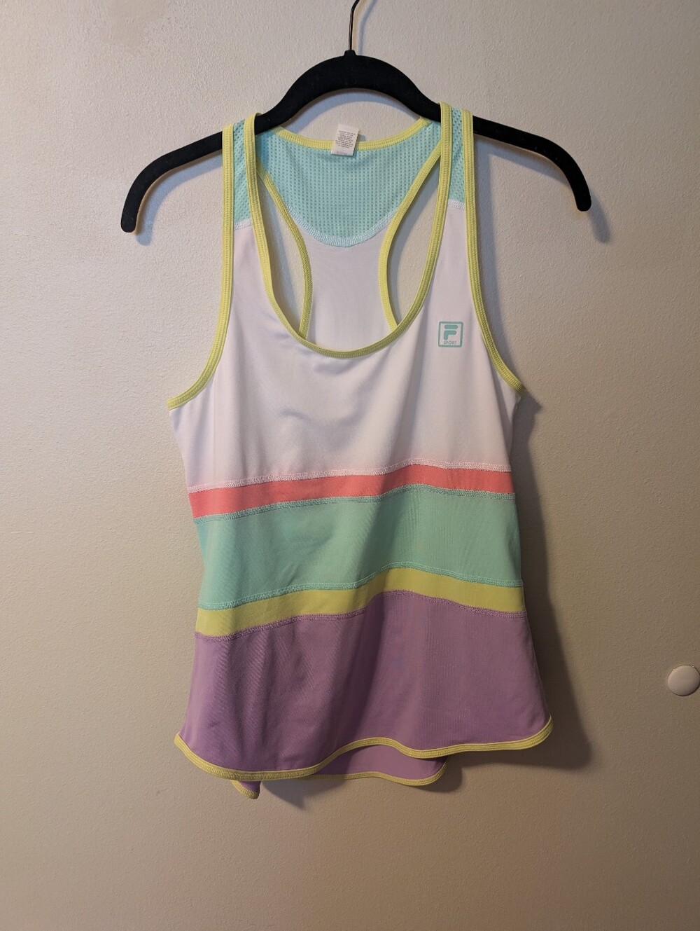 Fila Pastel Color Strip Racerback Workout Tank Top X Small